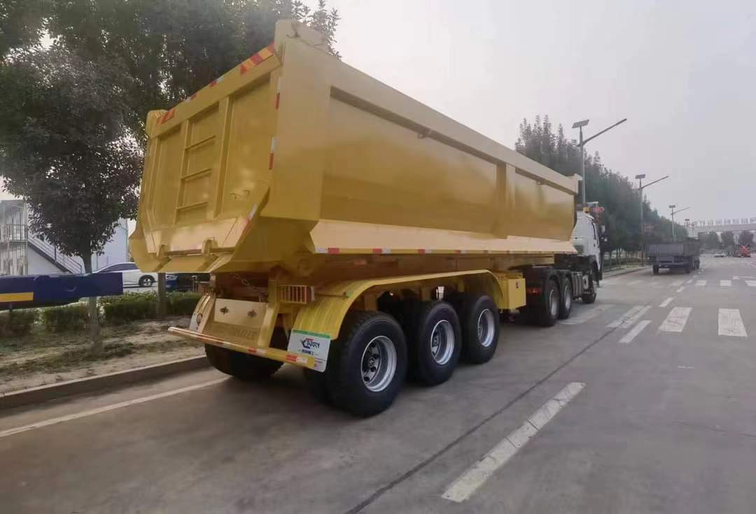 8-meter invisible gooseneck integrated rear-turn dump semi-trailer